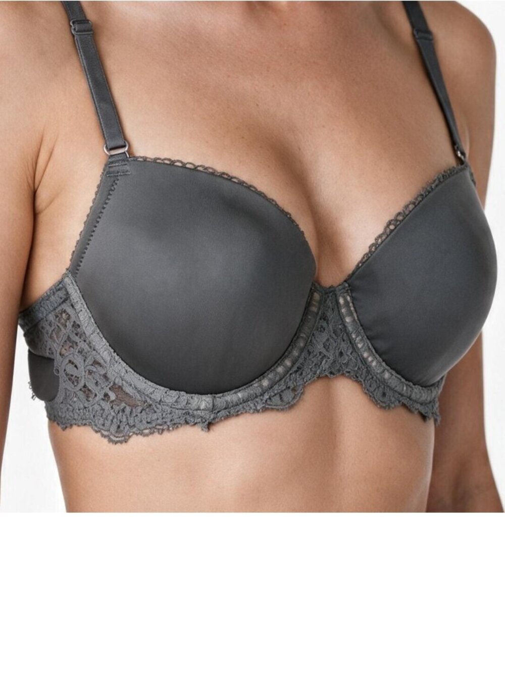 VICTORIA'S SECRET Gray Padded Dream Angels Demi Bra - Size 34-B